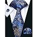 Hi-Tie Mens Stylish Paisley Tie Hanky Cufflinks set