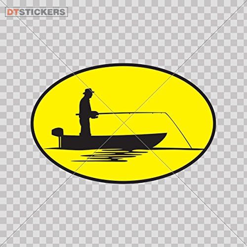 Vinyl Sticker Decal Fishing Boat Jet Ski Beach Store Laptop Atv Car Garage bike fisherman relaxation casting float (14 X 9,12 Inches) Fully Waterproof Printed vinyl sticker