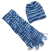Handmade Baby's First Scarf and Hat Set - Blue Dance (100% Knitted By Hand)
