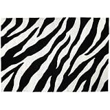 123 Creations C728A.5x8 Zebra in Black Hooked Rug - 100 Percent Wool