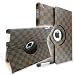 iPad 2 2nd Generation 360° Stylish Rotating Magnetic Leather Case Smart Cover (Black/Brown) With Swivel Stand (Wake/sleep Function)