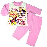 アンパンマン 裏起毛＆フリース 袖切替パジャマ ピンク◇95cm