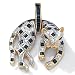 Blue Sapphire & Diamond 18k gold (40 mils) over Sterling Silver Panther Slide