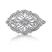 Celebrated Style: Sterling Silver White CZ Diamond Vintage Style Brooch