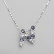 Necklace With 2.55ctw Precious Stones - Genuine Iolites and Topazes 925 Sterling silver Length 16in