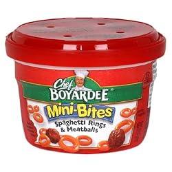 Chef Boyardee Mini-Bites Spaghetti Rings with Meatballs, 7.5-Ounce Microwavable Bowls (Pack of 12)