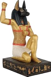 Kneeling Anubis Saluting the Rising Sun Egyptian Statue