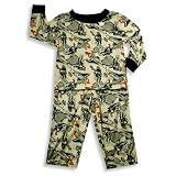 Baby Togs - Toddler Boys Long Sleeve Pajamas, Cream, Black