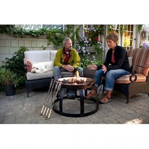 Camp Chef Fp29TG 29-Inch Propane Fire Pit with Four Roasting Sticks and Table Top