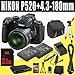 Nikon COOLPIX P520 18.1 MP Digital Camera with 42x Zoom (Dark Grey) + TWO EN-EL5 Replacement Lithium Ion Battery w/ External Rapid Charger + 32GB SDHC Class 10 Memory Card + Mini HDMI Cable + Carrying Case + Full Size Tripod + SDHC Card USB Reader + Memory Card Wallet + Deluxe Starter Kit DavisMAX Bundle