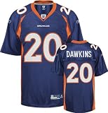 Brian Dawkins Jersey: Reebok Navy Replica #20 Denver Broncos Jersey - Large