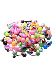 BodyJ4You&uml; Belly Ring Assorted Lot of 100 Banana Piercing 14G Belly Button Rings Piercing Jewelry