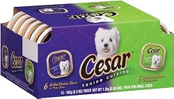 Cesar Canine Cuisine Variety Pack (Top Sirloin, Grilled Chicken) for Small Dogs, 3.5-Ounce Trays (Pack of 24)