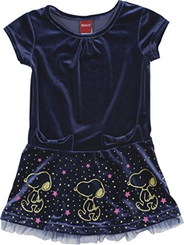 Penuts Girl's Blue Velvet Dress Size 5 Soft Navy