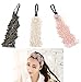 Elife Pack of 3-Black, Pink, Beige Lady Women Girls Elegent Lace Elastic Hair Head Band Hoop Accessory Tie Hairbands Headbands