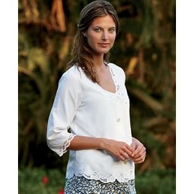 Buy Three-Quarter-Sleeved Bali Lace Blouse by Orvis