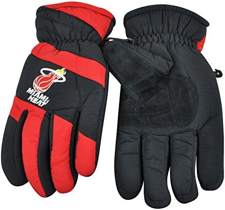 NFL Miami Heat Striped Winter Snow Ski Gloves Thermal Insulation Large XLarge