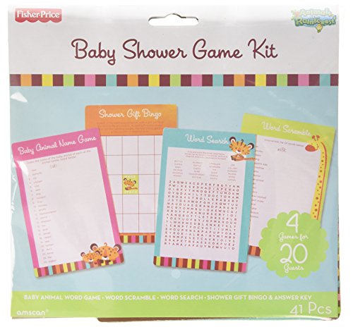 Amscan Adorable Fisher-Price Baby Shower Party Game Kit, 4 x 6
