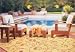 New Luxurious 4 Piece Teak Sofa Set - 2 Deep Seating Club Chairs, 1 Side Table And 1 Ottoman