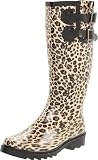 Chooka Women's Cheetah Dual Buckle Rain Boot