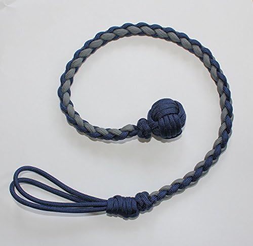 12" 4-Strand Weave 550 Paracord Monkey Fist keychain 3/4" Core - Black/Hot Pink