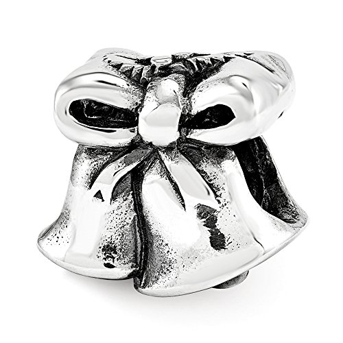 Christmas Bells Charm in Antiqued Sterling Silver