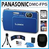 Panasonic Lumix DMC-FP5 14.1 MP Digital Camera with 4x Optical Zoom and 3-inch Touch Screen in Blue + 4GB Accessory Kit