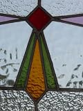 Art Deco Multicolored Geometric Antique Stained Glass