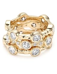 Freida Rothman Belargo Jewelry "Classics" Collection Gold Classic Set of 3 Starry Night Rings