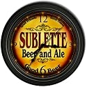 SUBLETTE 'S Beer and Ale Cascading Pub Wall Clock