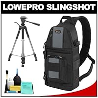 Lowepro Slingshot 102 AW Digital SLR Camera Backpack Case (Black) + Tripod + Accessory Kit for Canon Rebel T3, T3i, T1i, T2i, EOS 60D, 50D, 5D, 7D, Nikon D3000, D3100, D5000, D7000, D300s, Olympus Evolt E-5, E-30, E-620 and Sony Alpha A560, A580, A33, A55