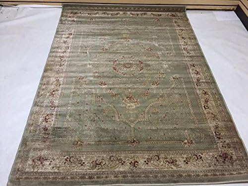 Exotic Traditional Persian Kashmir Light Green Beige Distressed Vintage STYLE Overdyed Area Rug