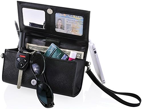 eyePockit Eyeglass Cell Phone Case with RFID Blocking Wristlet Purse - Black