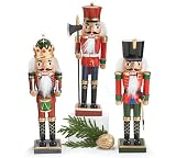 Hand Painted Wood 9 Inch Soldier Nutcracker Assortment (Set of 3)