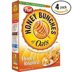 Honey Bunches of Oats Honey Roasted, 14.5-Ounce Boxes (Pack of 4)