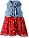 Nannette Girls' Dress Tie Front Chambray Top And Chiffon Skirt