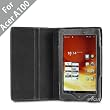 Acase Multi-Angle (Black) Leather Folio Case Cover with Stand for Acer Iconia Tab A100 7-Inch Android Tablet Wi-Fi (Black)