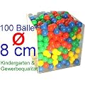 100 B�llebad B�lle 8cm Babyb�lle Kindergarten & Gewerbequalit�t 8cm