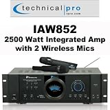 Technical Pro IAW852 Integrated Amplifier 2500 Watts w/ 2 Wireless Mics