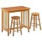 Mission Breakfast Bar with Stools - Fruitwood