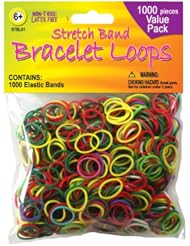 Mini Multi Color Rubber Band Bracelet Loops: 1000 pack