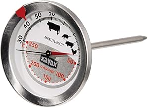 Xavax 2-in-1 Bratenthermometer (Edelstahl, gleichzeitige Messung von Gar- und Ofentemperatur, geeignet f&uuml;r Sp&uuml;lmaschinen) silber