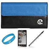 Blue & Black Portola Executive Leather Holster Carrying Case with Fixed Bel ....