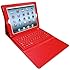 Generic Leather Case with Bluetooth Wireless Keyboard for iPad 2/3/4 (Red Case for Apple Ipad 2 3 4)