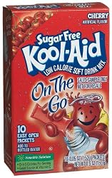 Kool-Aid Sugar Free On-the-Go Cherry, 0.5-Ounce, 10-Count Packets (Pack of 6)