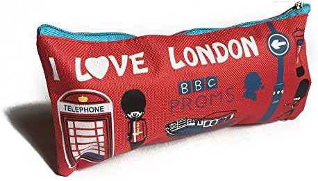APITA 1 Pcs I LOVE LONDON Oxford Pencil Case For Children School Pencil Bag (Red)
