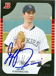 Jeff Francis autographed Baseball Card (Colorado Rockies) 2005 Bowman #56