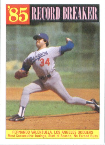 1986 Topps # 207 Fernando Valenzuela Los Angeles Dodgers Baseball Card