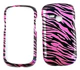 LG Saber UN200 Transparent Design, Hot Pink Zebra Print Hard Case, Cover, F ....