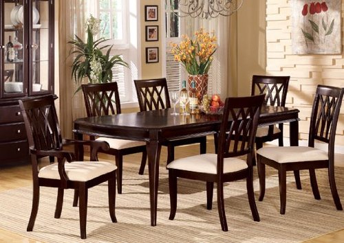 7pc Formal Dining Table Espresso Finish